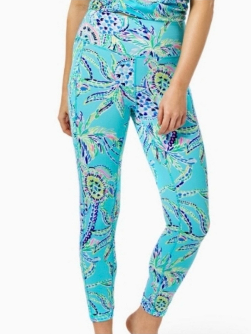 Lilly Pulitzer Bermuda blue weekend high rise midi leggings